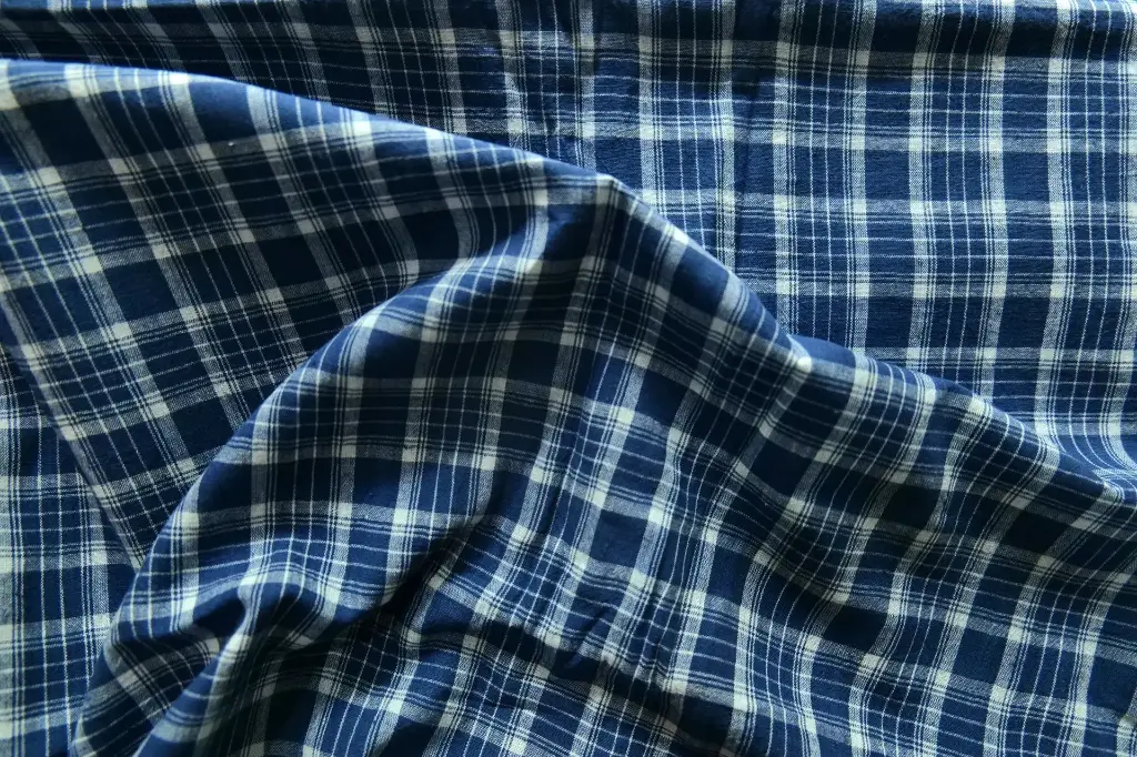 Blue Checked Pure Cotton